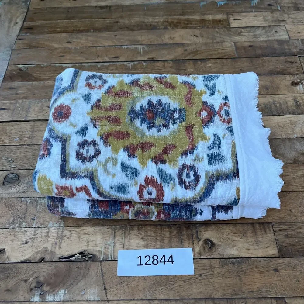 Threshold Standard Pillow Shams Set of 2 Cream Medallions Linen Flange
